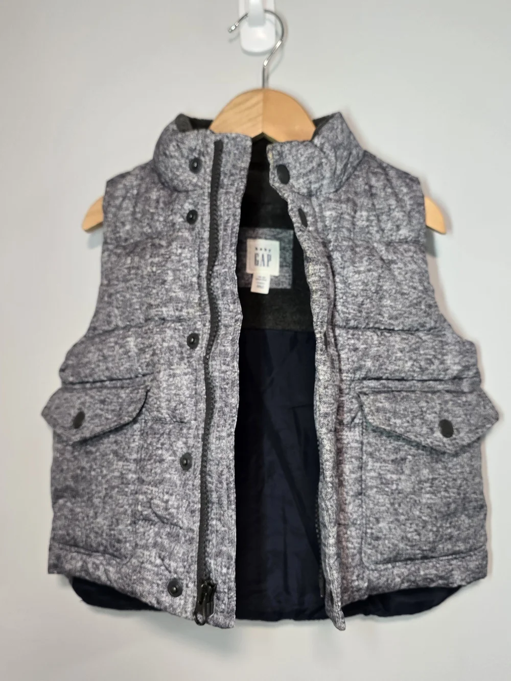 GAP Gray Quilted Puffer Vest